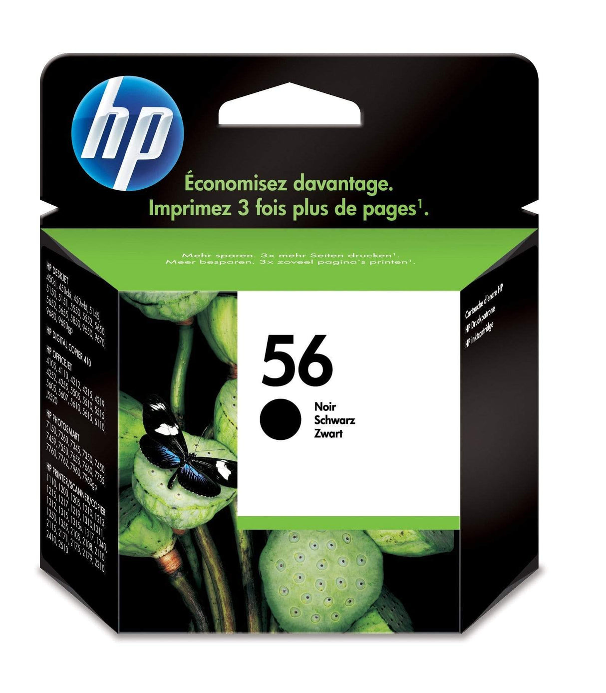 HP 56 Black Standard Yield Printer Ink Cartridge Original C6656AE Single-pack