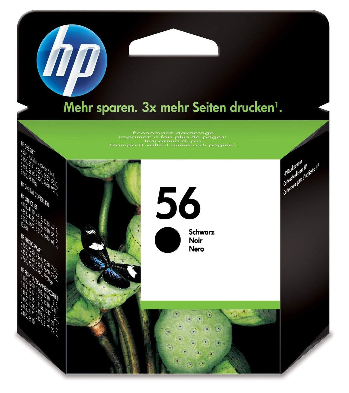 HP 56 Black Standard Yield Printer Ink Cartridge Original C6656AE Single-pack