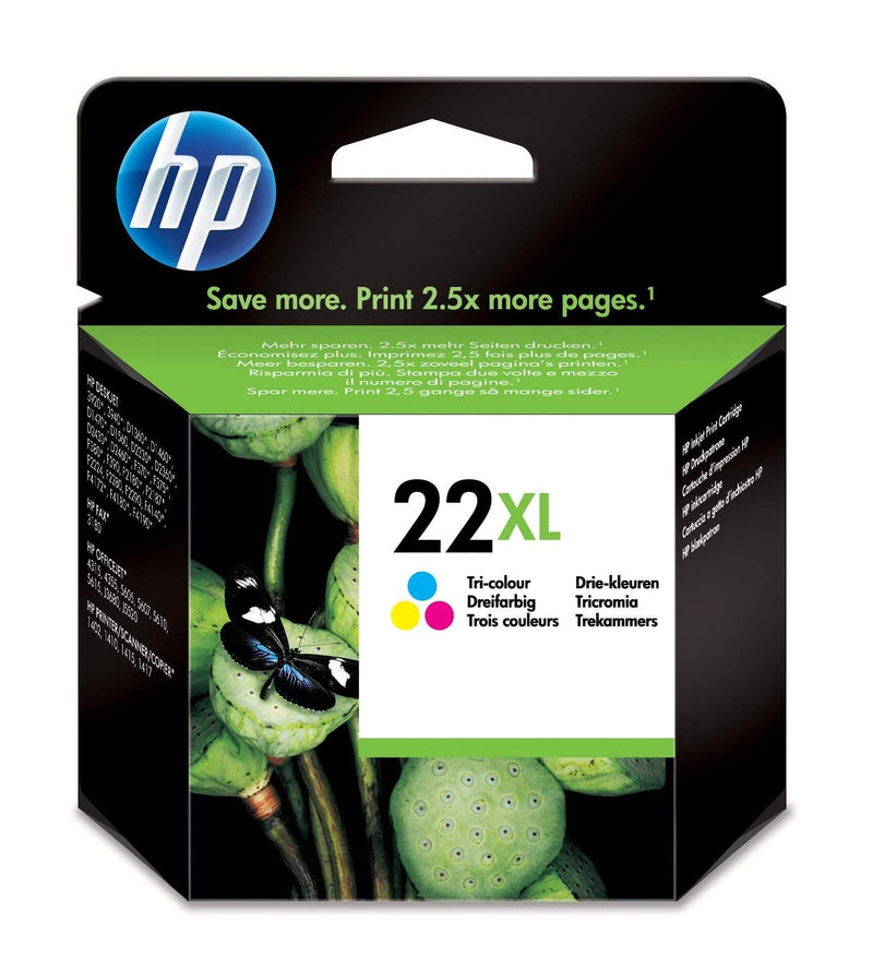 HP 22XL Cyan, Magenta, Yellow High Yield Printer Ink Cartridge Original C9352CE Single-pack