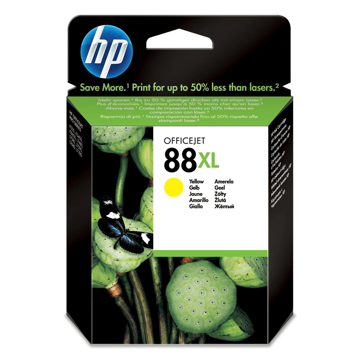 HP 88XL Yellow High Yield Printer Ink Cartridge Original C9393AE Single-pack