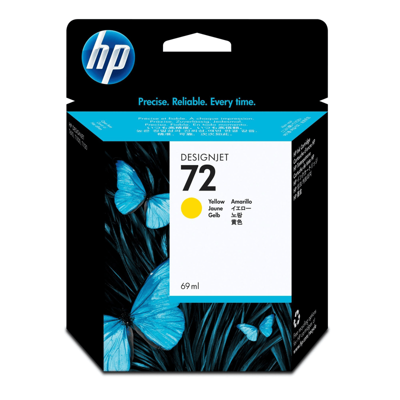 HP 72 69-ml DesignJet Yellow Standard Yield Printer Ink Cartridge Original C9400A Single-pack