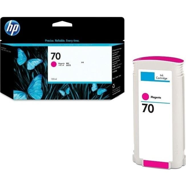 HP 70 130-ml DesignJet Magenta Printer Ink Cartridge Original C9453A Single-pack