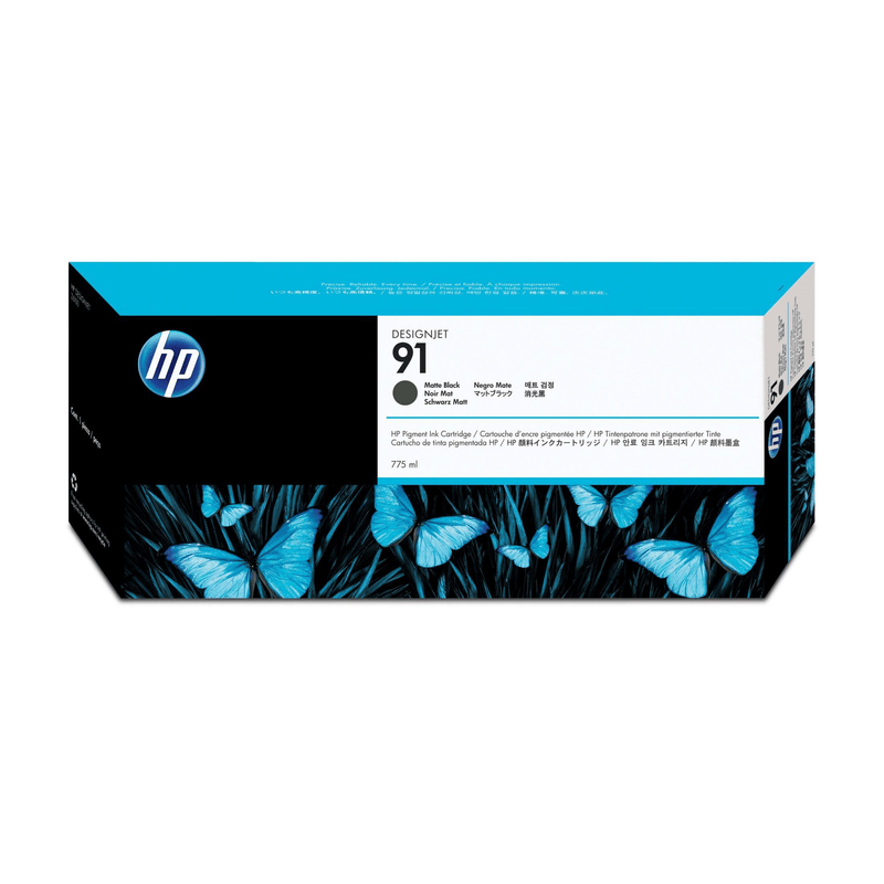 HP 91 775-ml DesignJet Matte Black Printer Ink Cartridge Original C9464A Single-pack