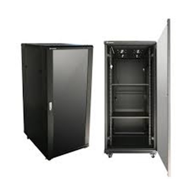 Acconet 42U Deep Black Clear Glass Door with Lock 4 220V Fans and 2 Shelves CAB-42U800