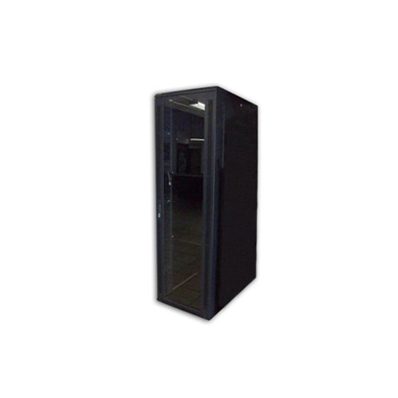 Acconet 42U Deep Black Clear Glass Door with Lock 4 220V Fans and 2 Shelves CAB-42U800
