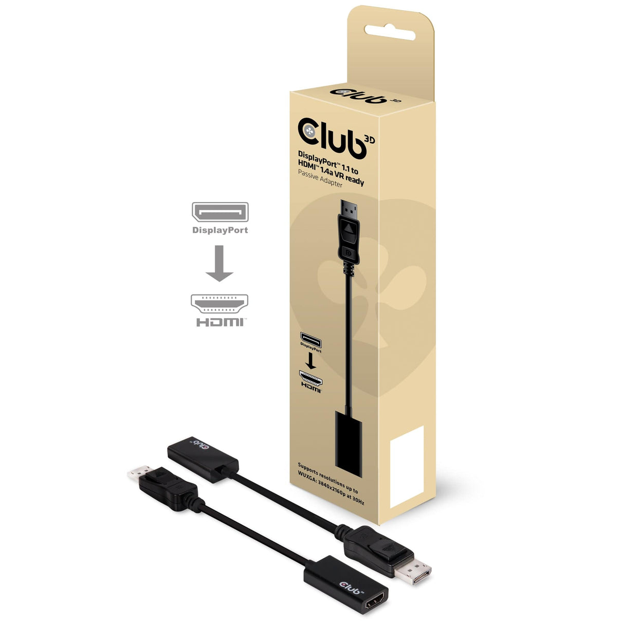CLUB3D DisplayPort1.1 to HDMI1.4 VR Ready Passive Adapter