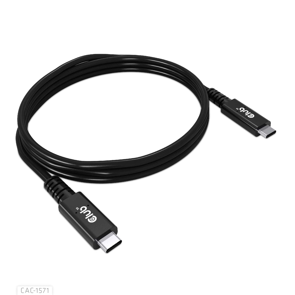 CLUB3D USB4 certified Type-C Gen3x2 Bi-Directional Cable 40Gbps 8K60Hz 100W PowerDelivery M-M 0.8m - 2.62ft