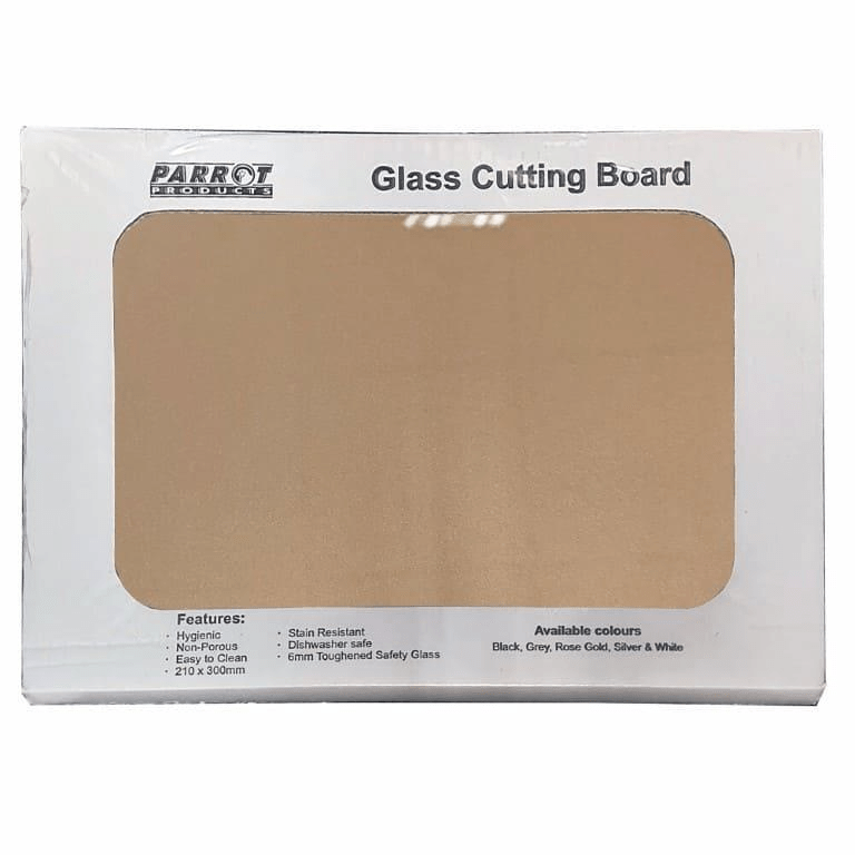 Parrot Glass Cutting Board 210x300mm Rose Gold CB2129RG