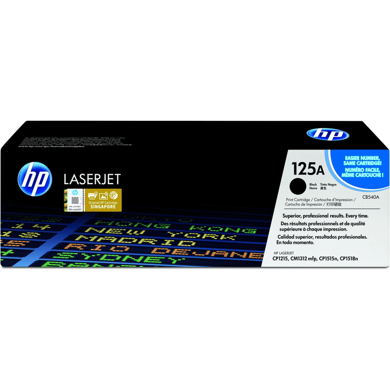 HP 125A Black Toner Cartridge 2,200 Pages Original CB540A Single-pack
