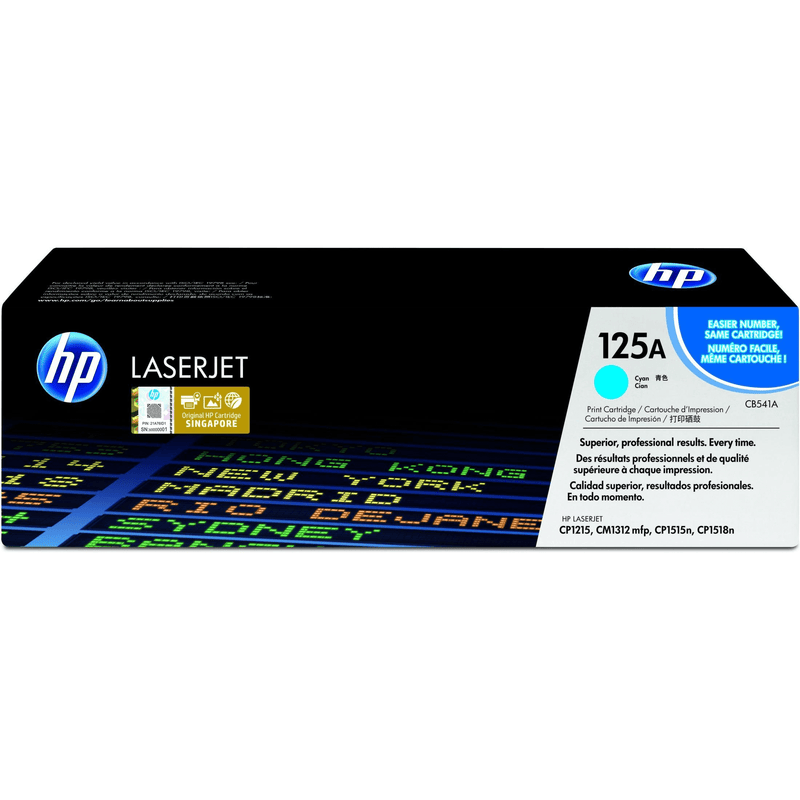 HP 125A Cyan Toner Cartridge 1,400 Pages Original CB541A Single-pack