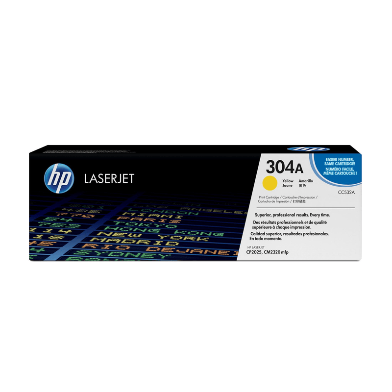 HP 304A Yellow Toner Cartridge 2,800 Pages Original CC532A Single-pack