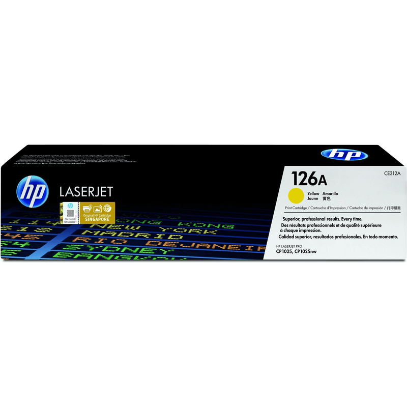 HP 126A Yellow Toner Cartridge 1,000 Pages Original CE312A Single-pack