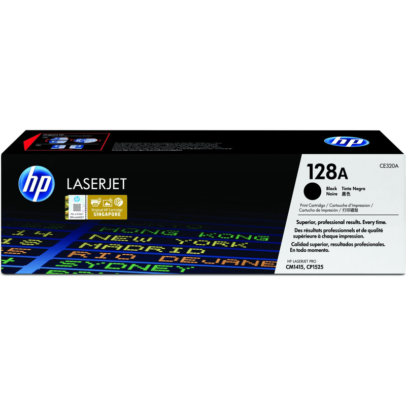 HP 128A Black Toner Cartridge 2,000 Pages Original CE320A Single-pack