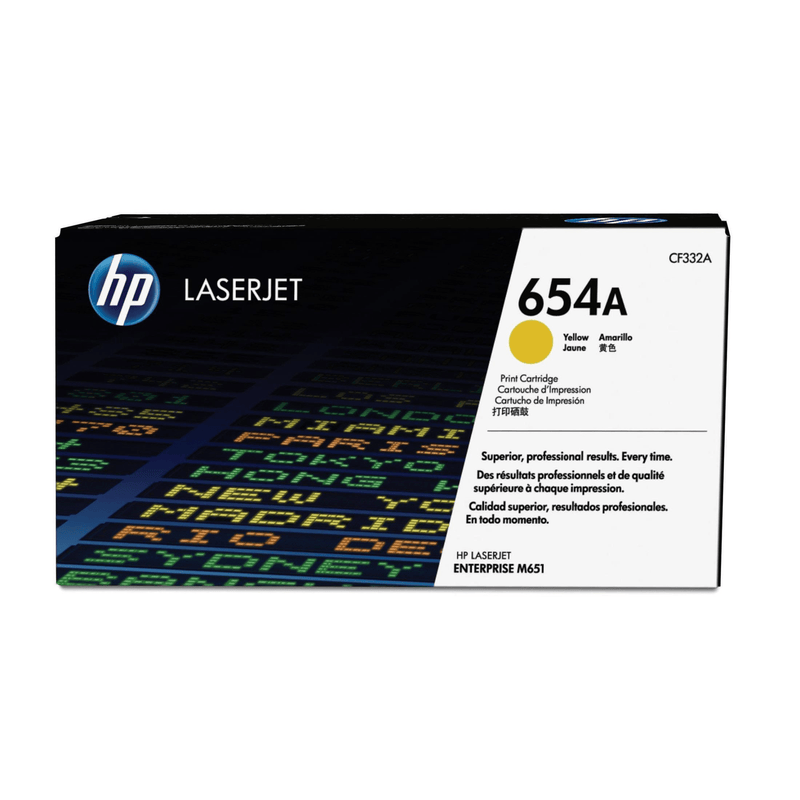 HP 654A Yellow Toner Cartridge 15,000 Pages Original CF332A Single-pack