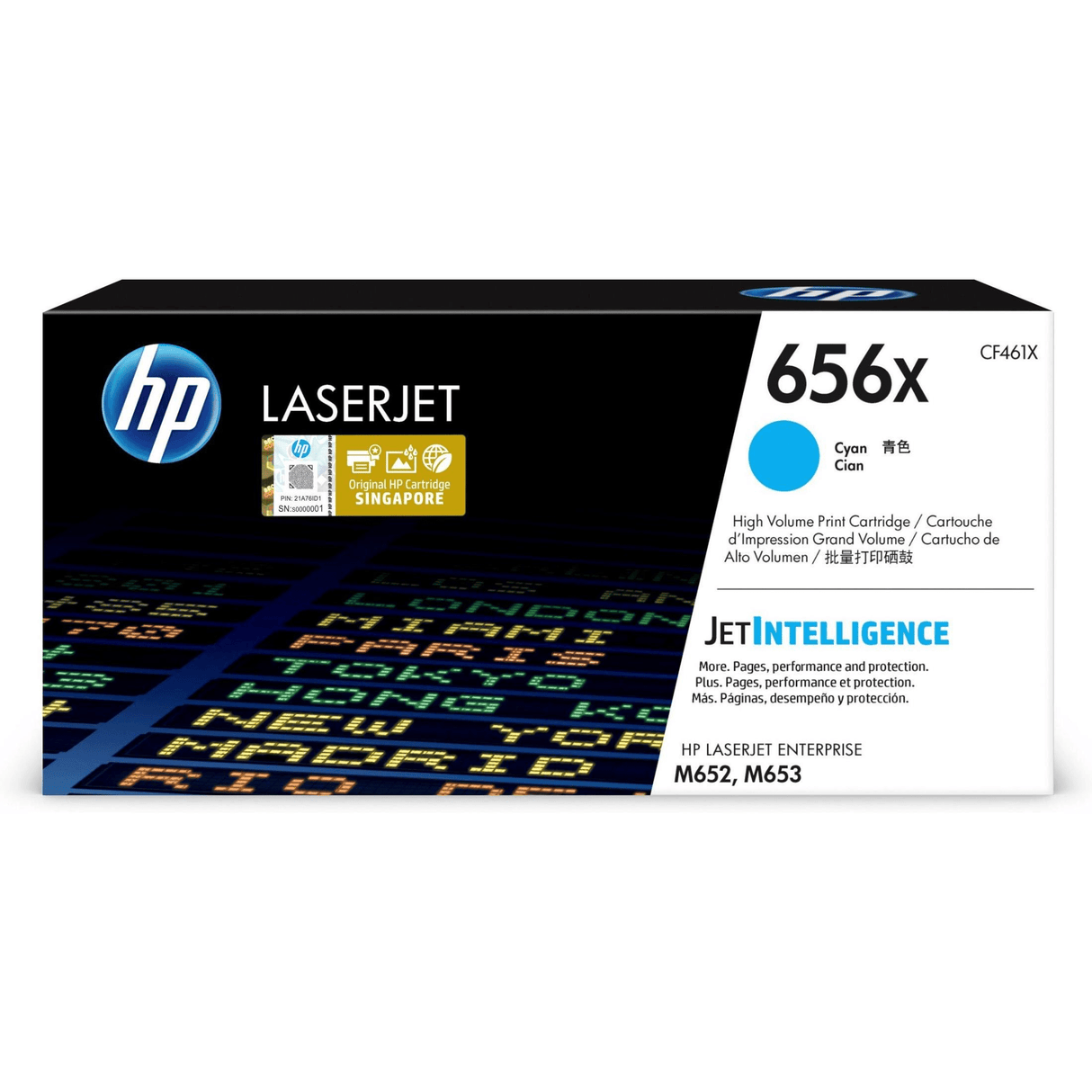 HP 656X Cyan Toner Cartridge 22,000 Pages Original CF461X Single-pack