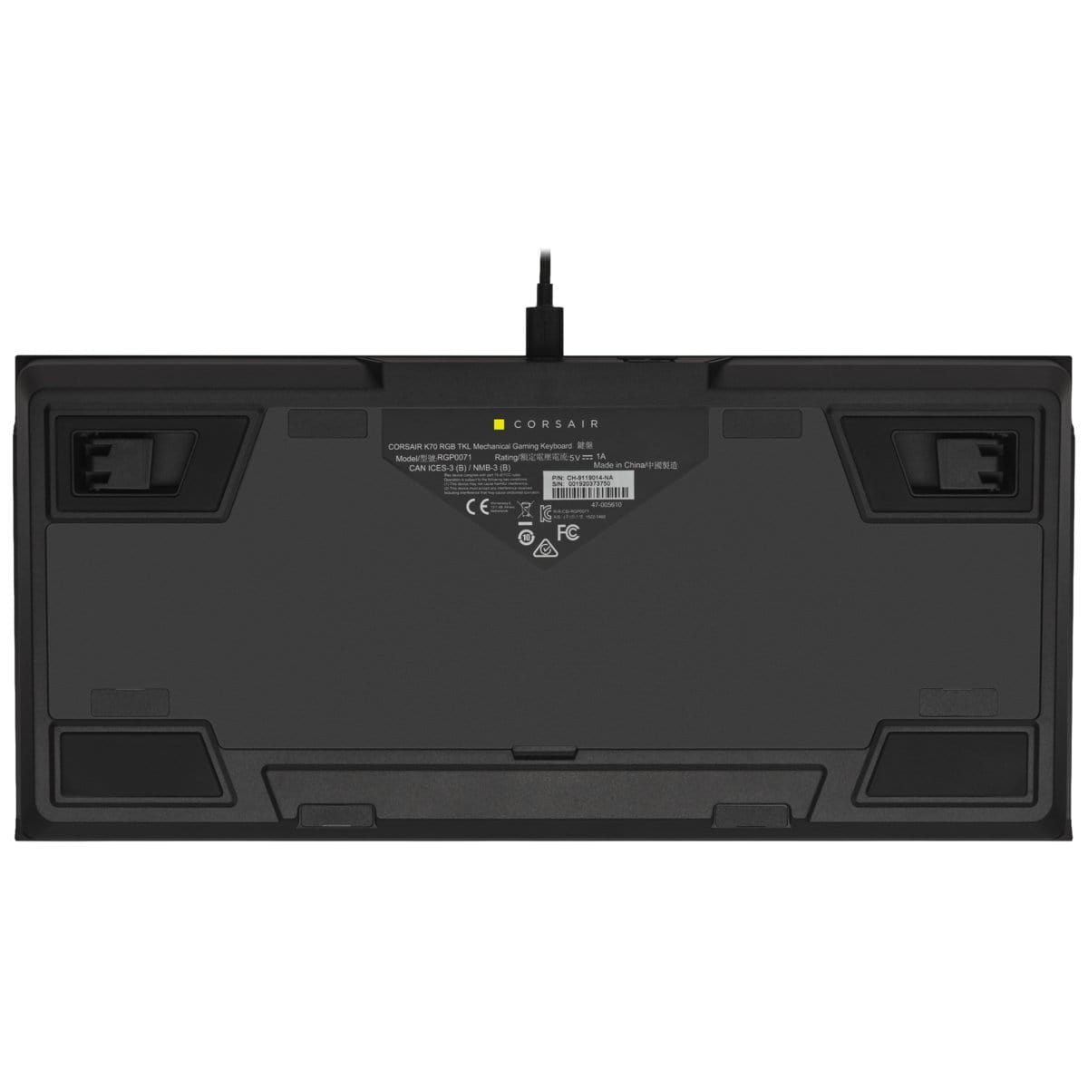 Corsair K70 RGB TKL keyboard USB QWERTY US English Black