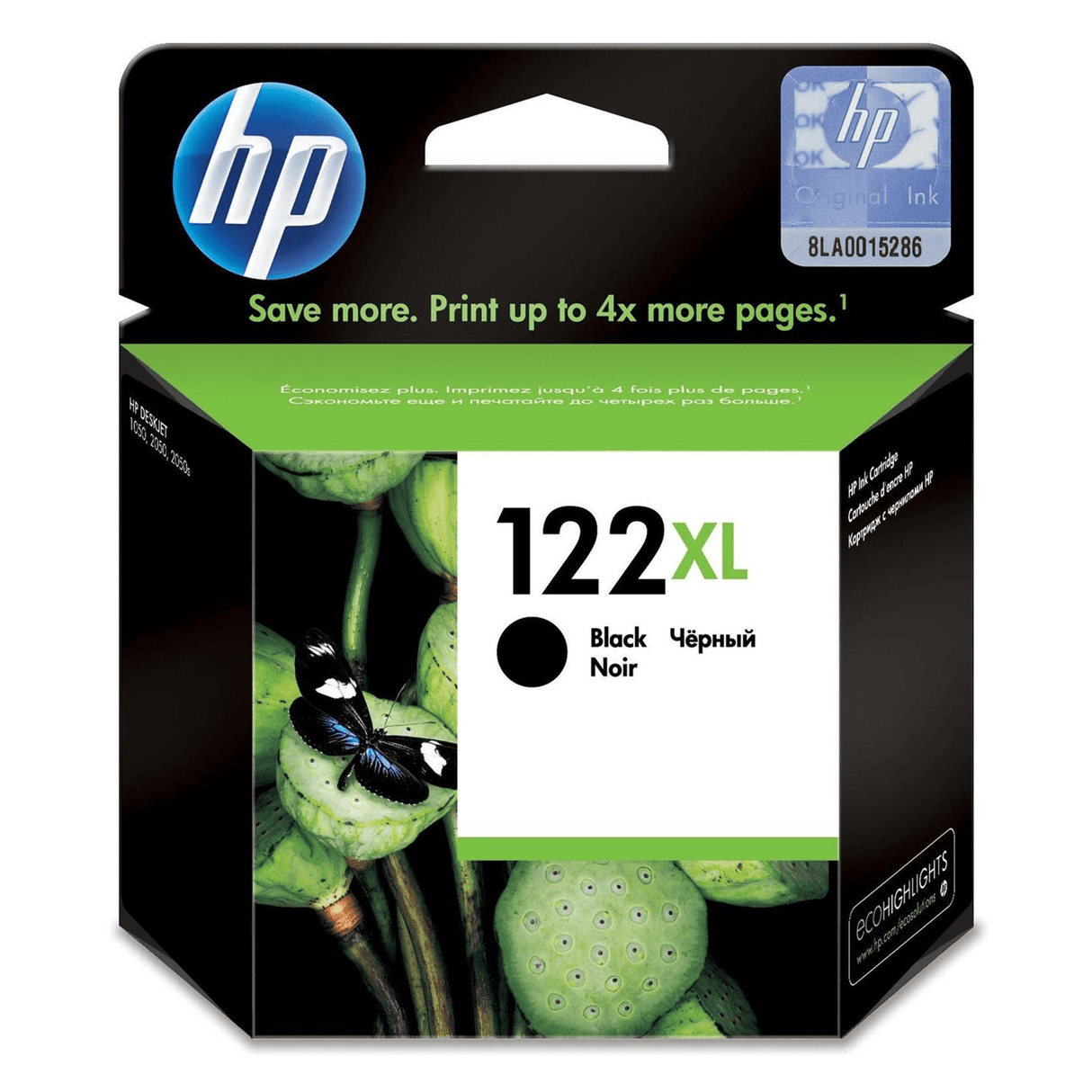 HP 122XL Black High Yield Printer Ink Cartridge Original CH563HE Single-pack