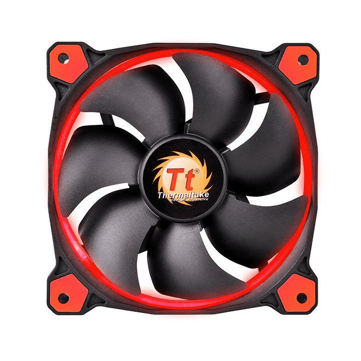 Thermaltake Riing 12 Computer Case Fan 120mm Black and Red 1500rpm CL-F038-PL12RE-A