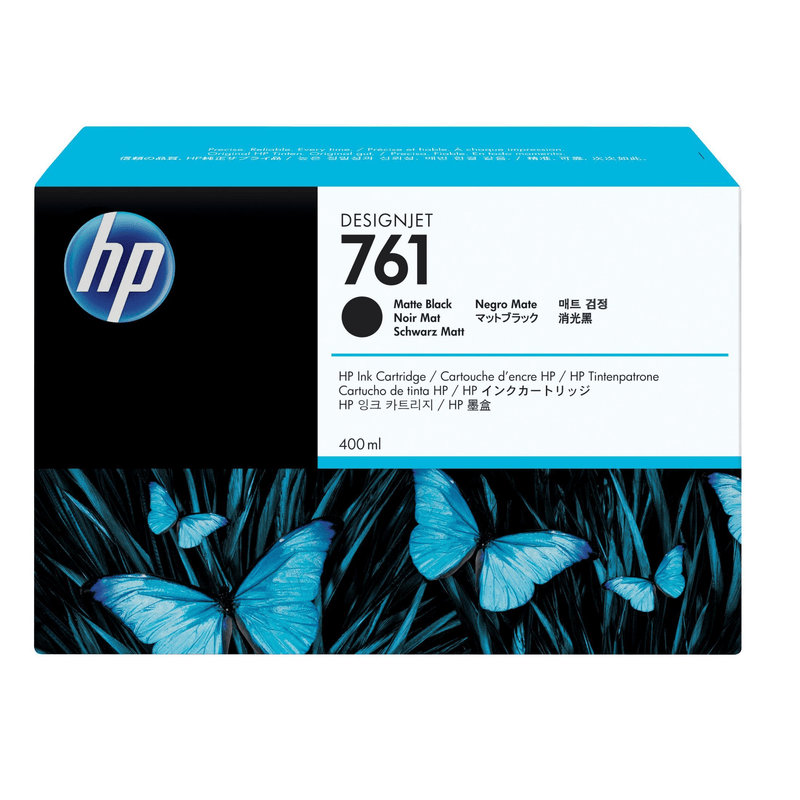 HP 761 400-ml DesignJet Matte Black Printer Ink Cartridge Original CM991A Single-pack