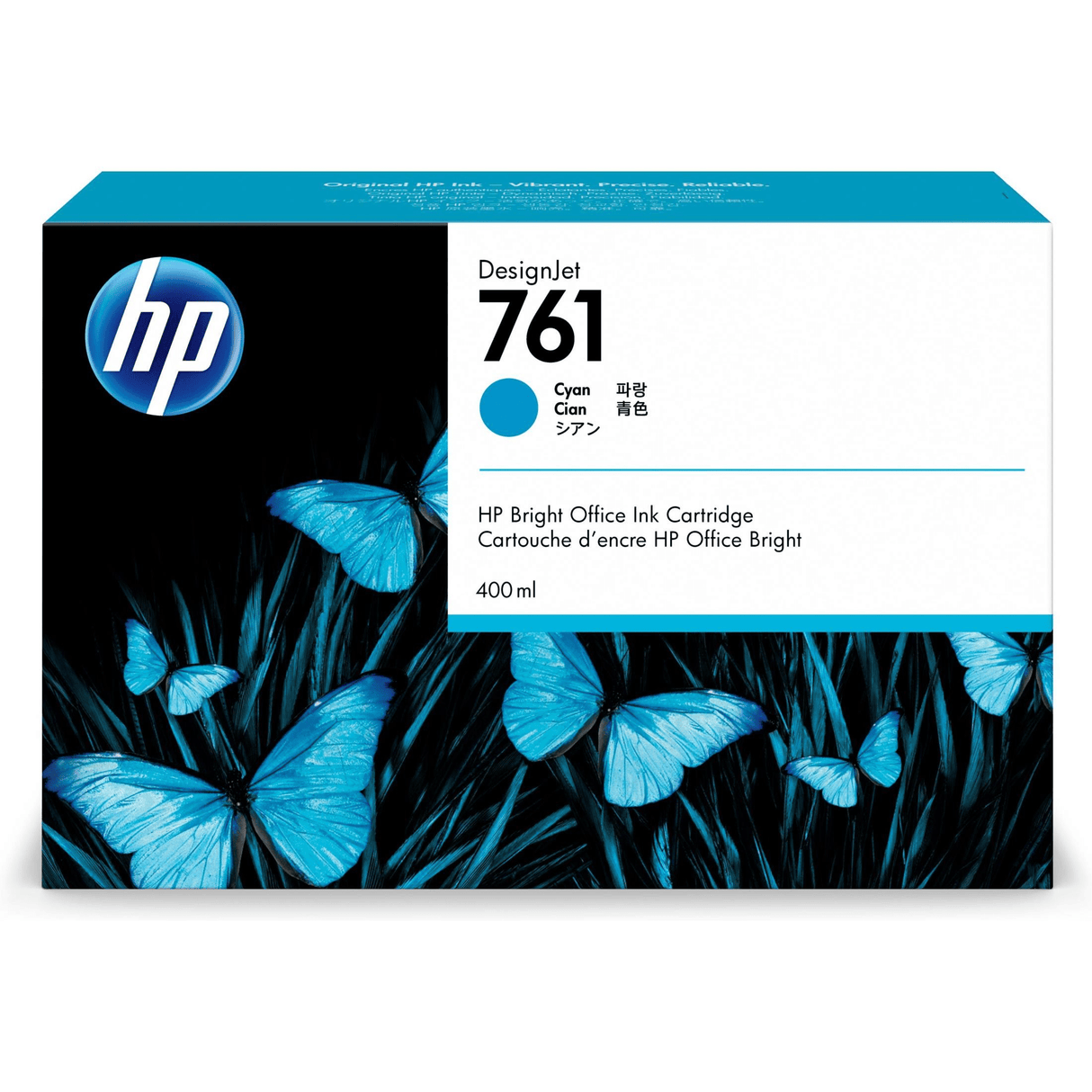 HP 761 400-ml DesignJet Cyan Printer Ink Cartridge Original CM994A Single-pack