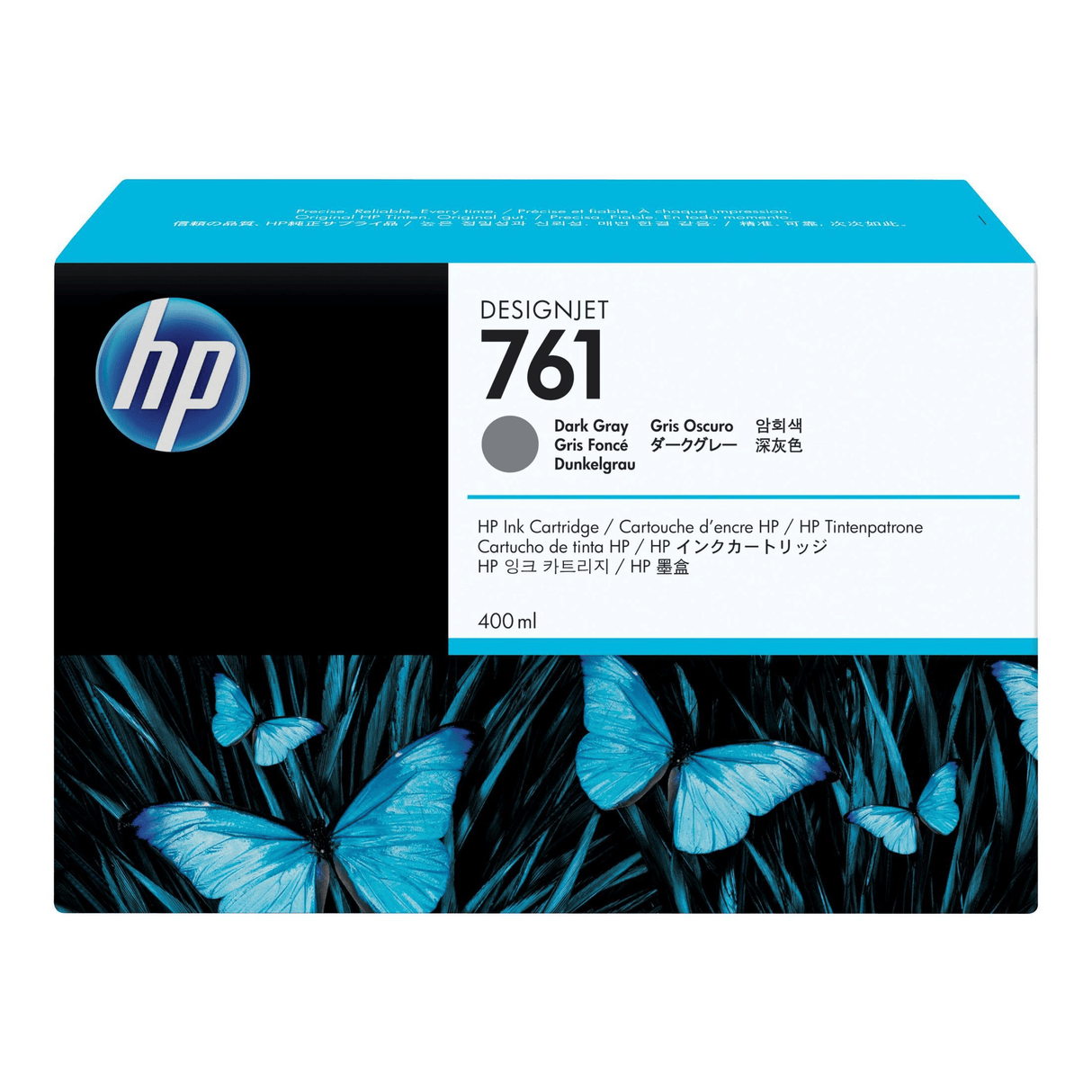 HP 761 400-ml DesignJet Dark Grey Printer Ink Cartridge Original CM996A Single-pack