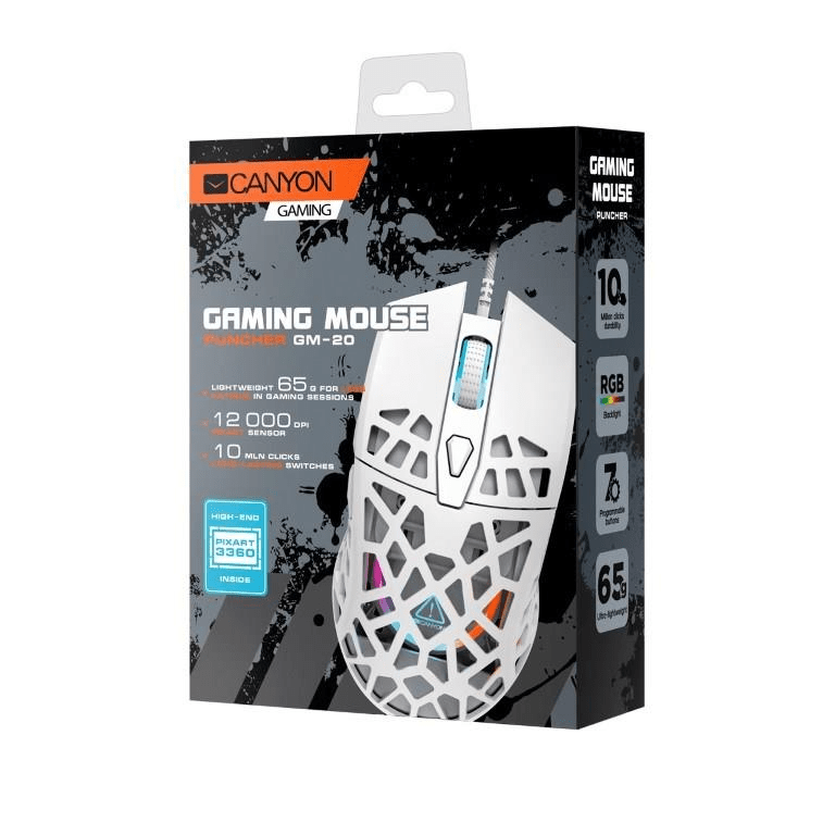 Canyon Puncher GM-20 Wired Optical Gaming Mouse White CND-SGM20W ...