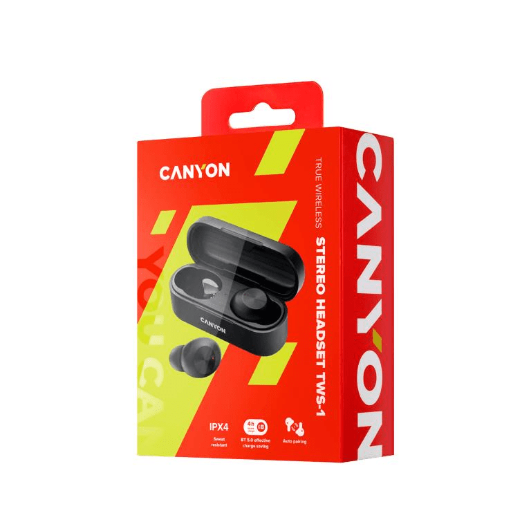 Canyon TWS-1 Bluetooth in-ear Headset Black CNE-CBTHS1B