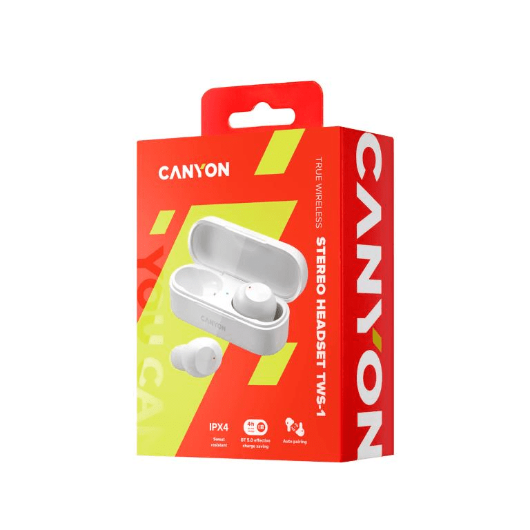 Canyon TWS-1 Bluetooth in-ear Headset White CNE-CBTHS1W