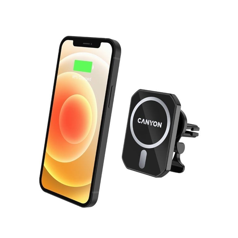 Canyon CM-15 iPhone 12/13 Magnetic Car Holder with Wireless Charging Black CNE-CCA15B01