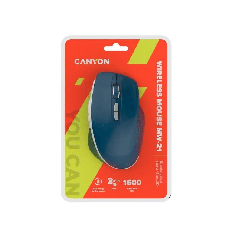 Canyon MW-21 Wireless Optical Mouse with Blue LED Sensor Blue CNS-CMSW21BL