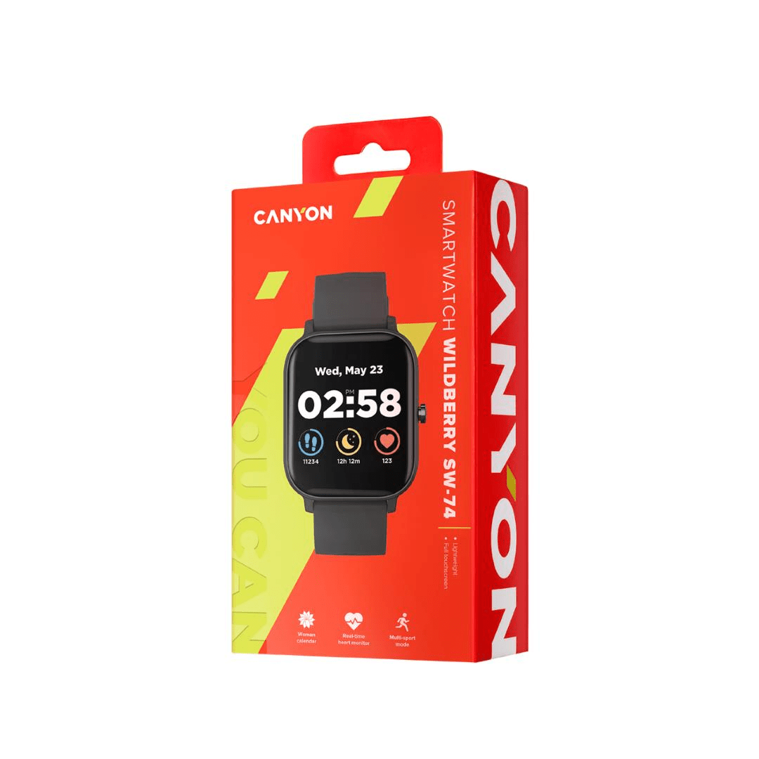 Canyon Wildberry SW-74 Smart Watch - Black CNS-SW74BB