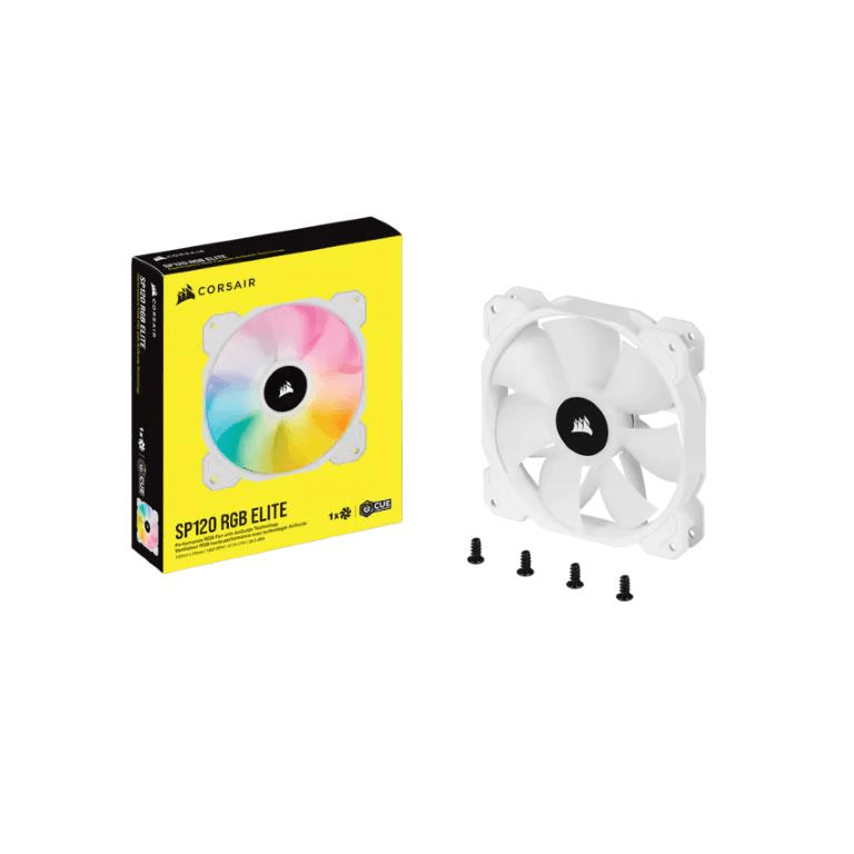 Corsair SP120 RGB ELITE Performance RGB Cooling Fan White Single-pack CO-9050136-WW
