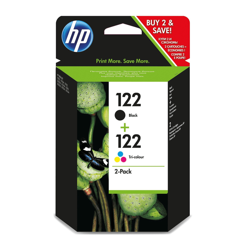 HP 122 Black and Tri-Colour Printer Ink Cartridge Original CR340HE Single-pack