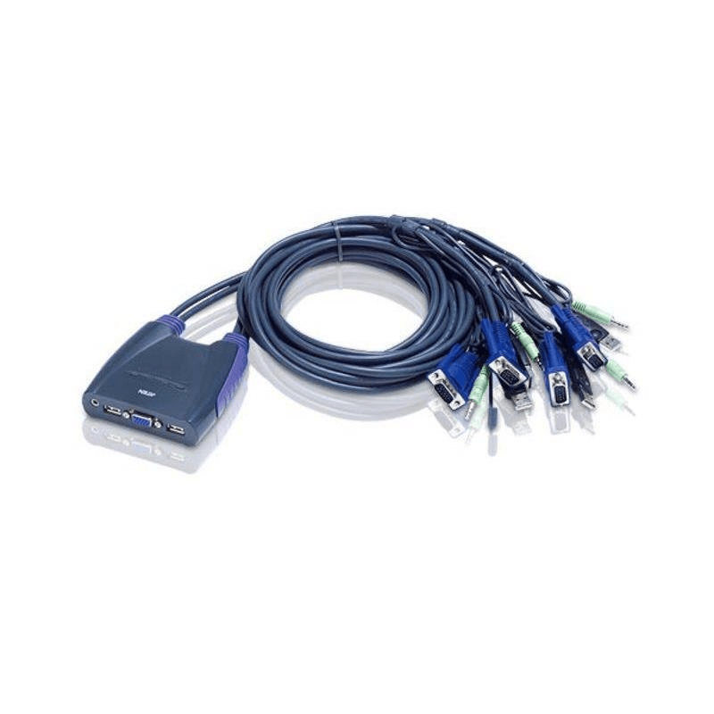 ATEN 4-port USB VGA/Audio Cable KVM Switch CS64US