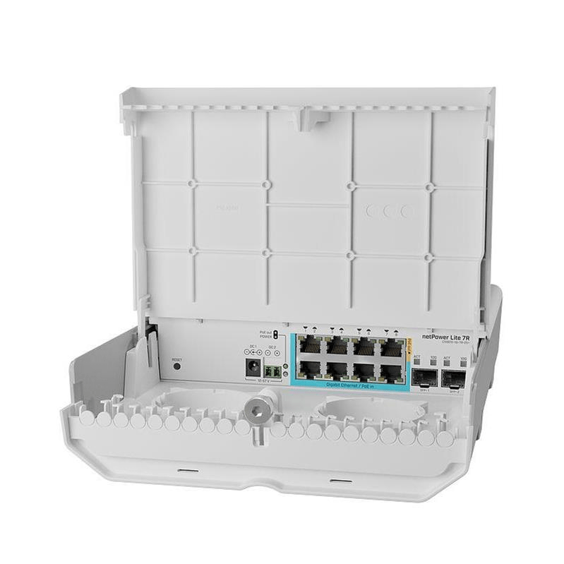 MikroTik netPower Lite 7 PoE input 1 output 2 SFP+ GPEN Switch CSS610-1Gi-7R-2S+OUT RB-NETPOWERL7R