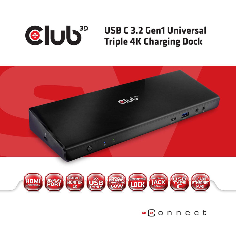 CLUB3D CSV-1562 Notebook Dock/port Replicator Docking Black
