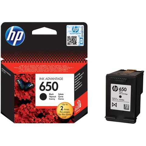 HP 650 Black Printer Ink Cartridge Original CZ101AK Single-pack