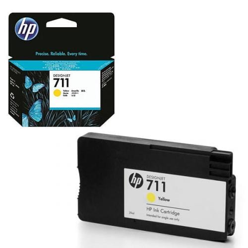 HP 711 29-ml DesignJet Yellow Printer Ink Cartridge Original CZ132A Single-pack