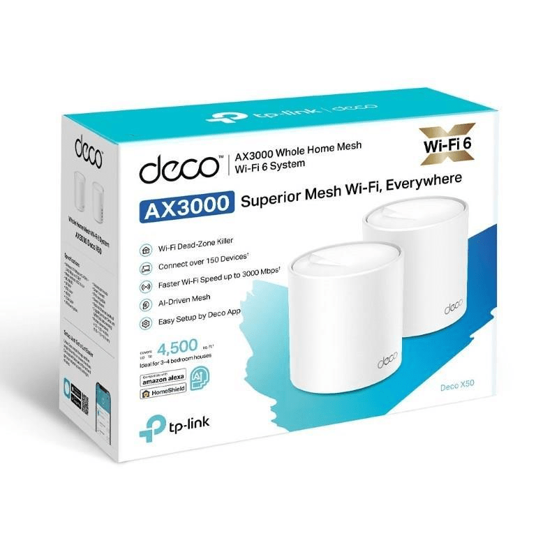 TP-Link Deco X50 AX3000 Whole Home Mesh WiFi 6 System 2-pack