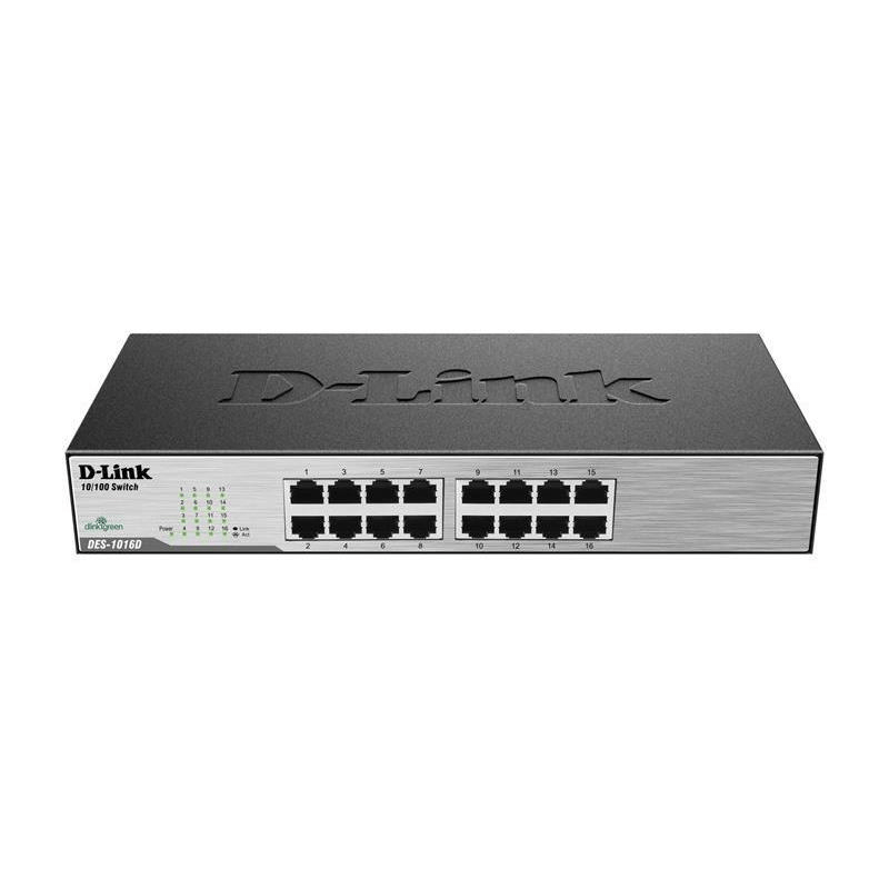 D-Link DES-1016D 16-Port Fast Ethernet Unmanaged Desktop Switch