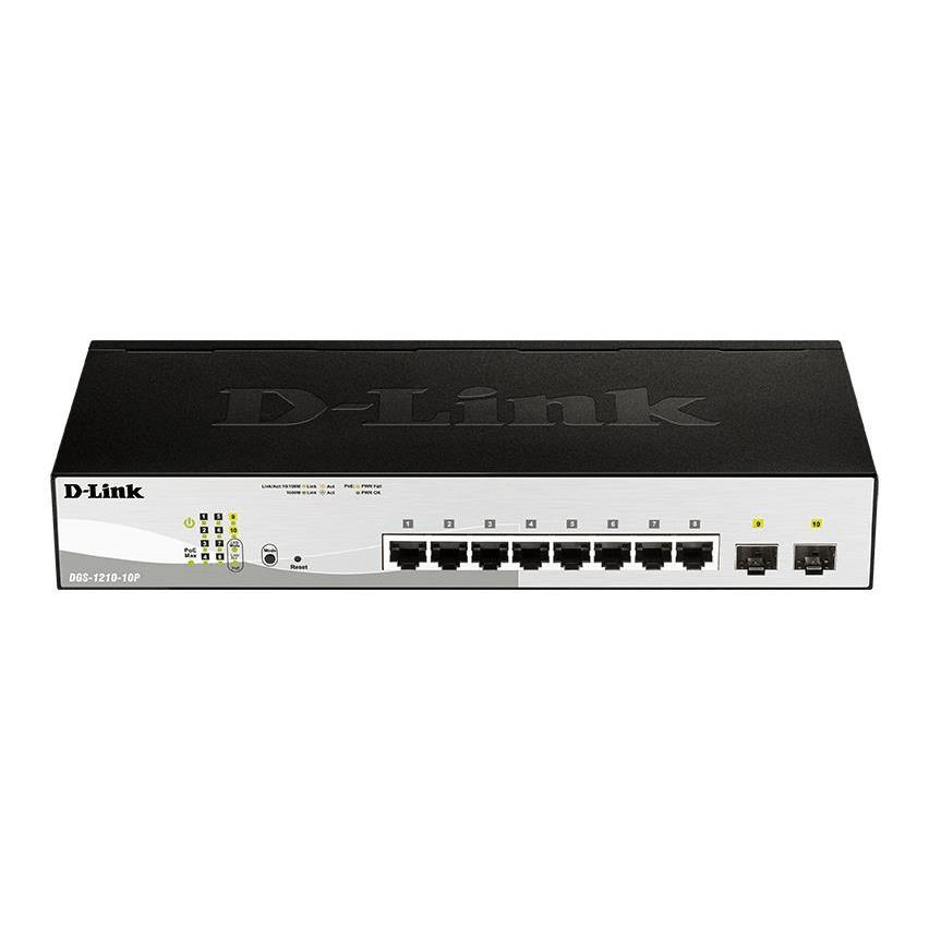 D-Link DGS-1210-10P 10-port Managed EasySmart Switch L2 Gigabit Ethernet PoE 1U Black