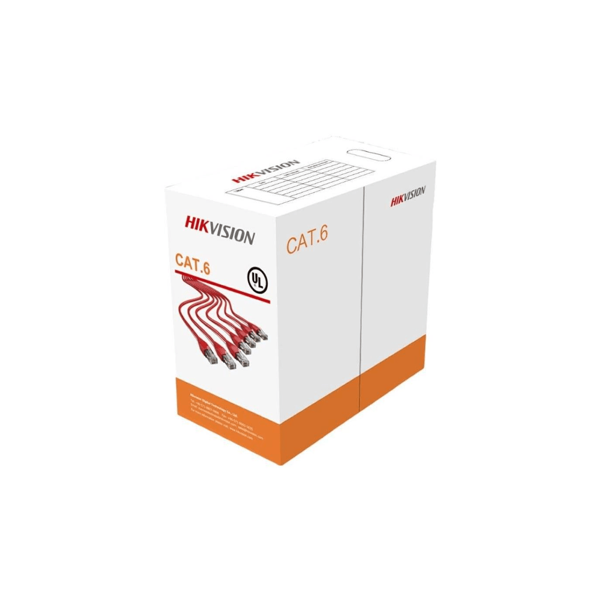 Hikvision 305m CAT6 UTP Solid Copper Network Cable Orange DS-1LN6-UU(O-STD)