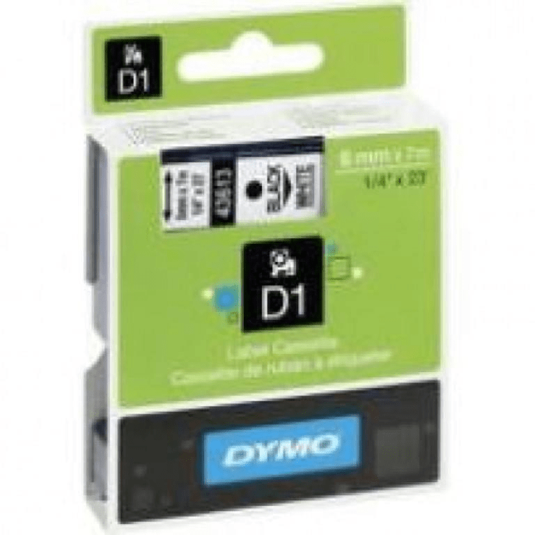 Dymo D1 Standard Black on White Label Cassette 7x19m DS0720830