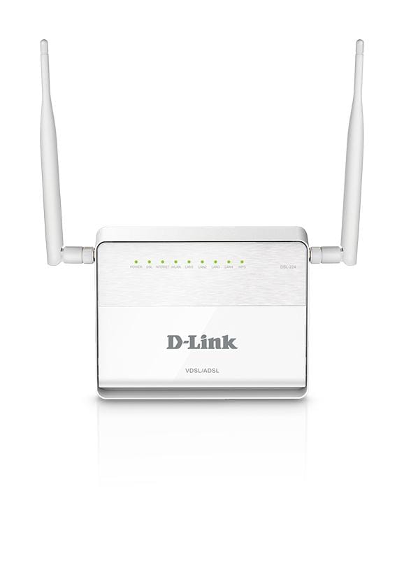 D-Link DSL-224 Wi-Fi 4 Wireless Router - Single-band 2.4GHz Fast Ethernet White