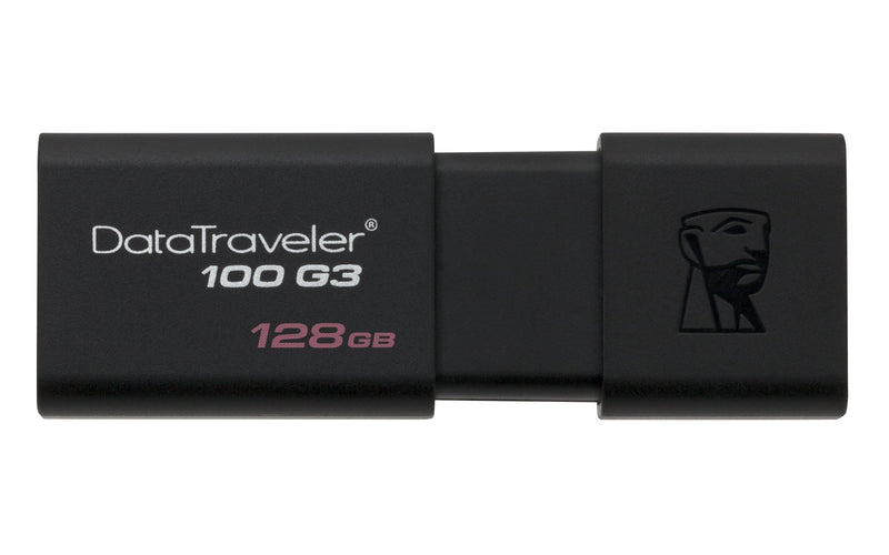 Kingston DataTraveler 100 G3 128GB USB 3.2 Gen 1 Type-A Black USB Flash Drive DT100G3/128GB