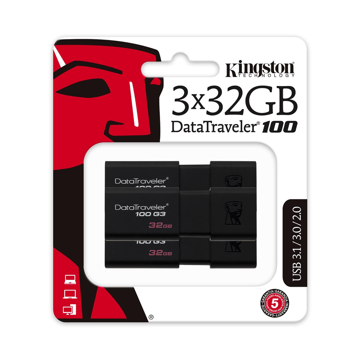 Kingston Technology DataTraveler 100 G3 USB flash drive 32 GB USB Type-A 3.2 Gen 1 (3.1 Gen 1) Black