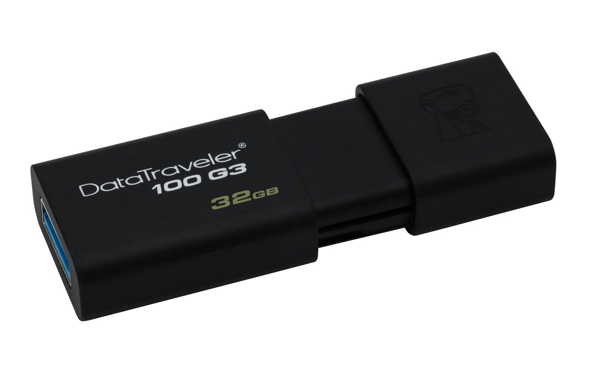 Kingston DataTraveler 100 G3 32GB USB 3.2 Gen 1 Type-A Black USB Flash Drive DT100G3/32GB