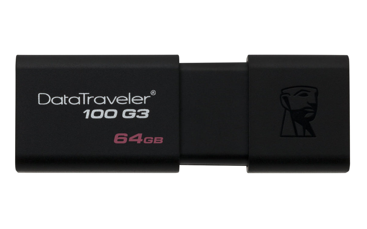Kingston DataTraveler 100 G3 64GB USB 3.2 Gen 1 Type-A Black USB Flash Drive DT100G3/64GB