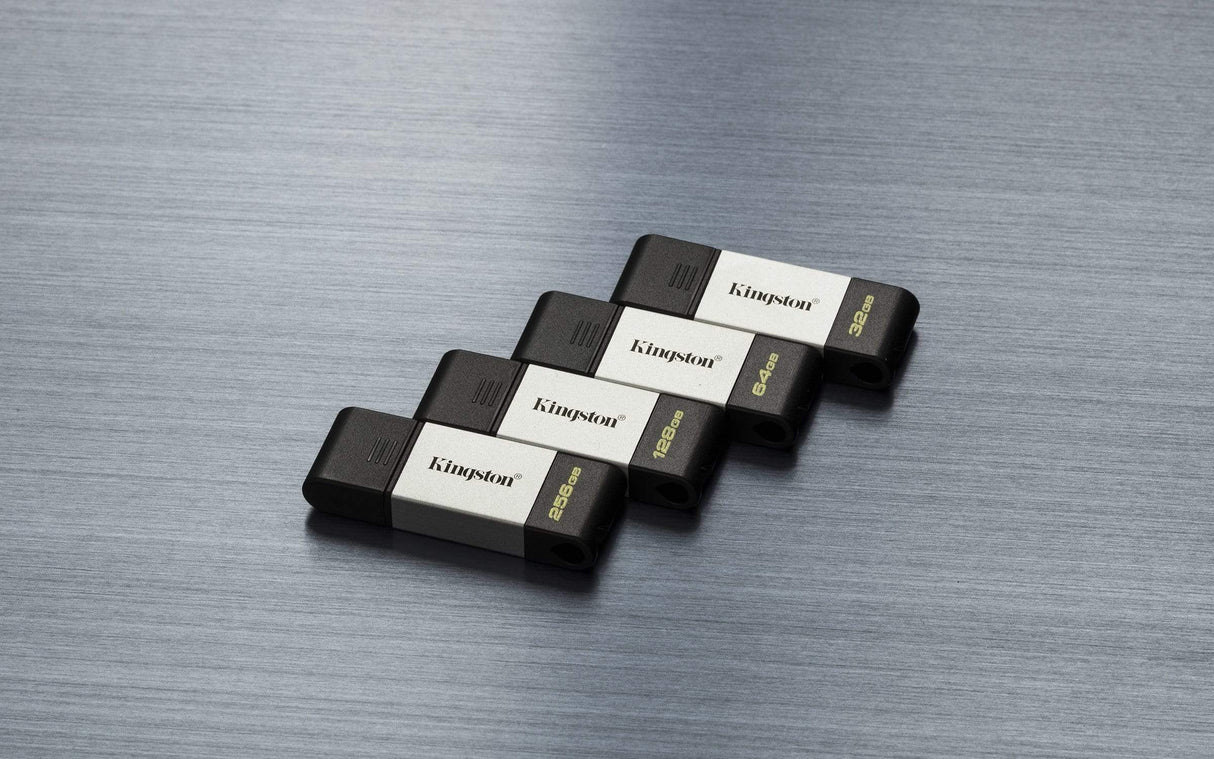 Kingston DataTraveler 80 128GB USB 3.2 Gen 1 Type-C Black and Silver USB Flash Drive DT80/128GB