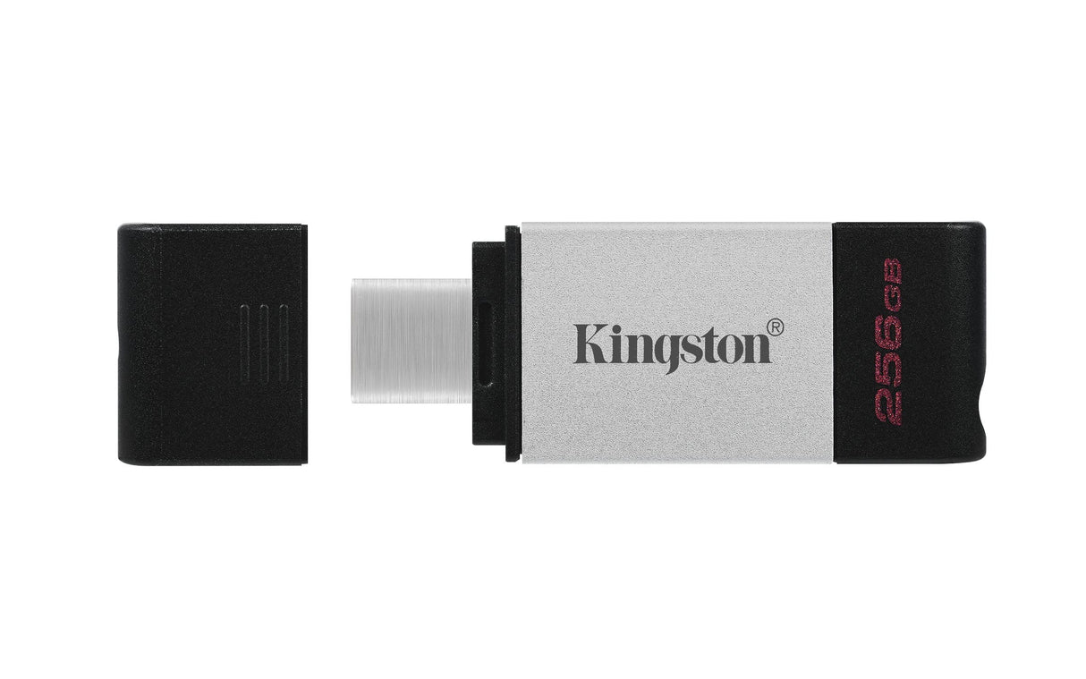 Kingston DataTraveler 80 256GB USB 3.2 Gen 1 Type-C Black and Silver USB Flash Drive DT80/256GB